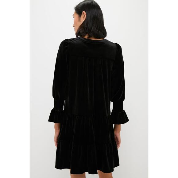 Tuckernuck Velvet Kenzo Dress Size S Black Preppy Holidays Party Pomander Place - Picture 6 of 14
